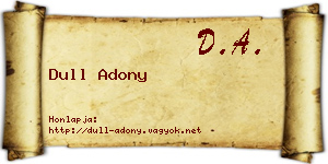 Dull Adony névjegykártya